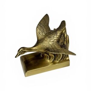 MCM Jenning Brothers Brass Flying Duck Bookend